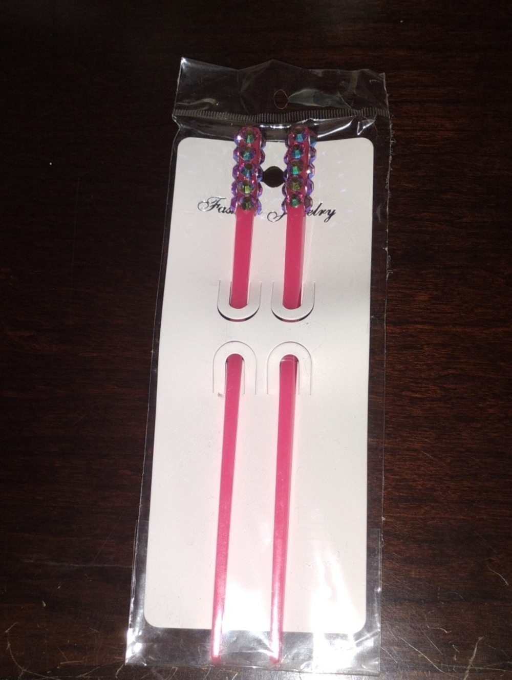 Pink Beaded Hair Sticks - Set of 2
